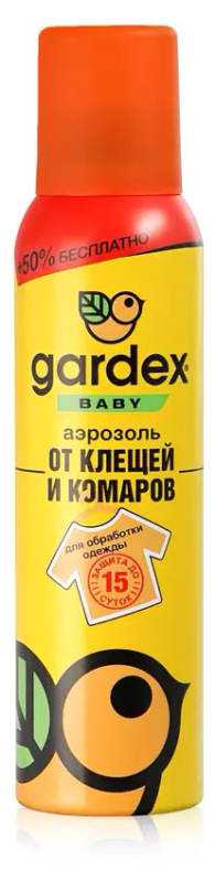 Аэрозоль Gardex Baby от клещей/комаров на одежду 150 мл