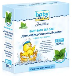 Детская морская соль для ванн с крапивой Babyline 1000 г
