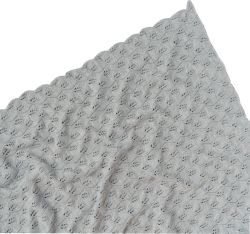 Плед вязаный Ажурные веточки, 90х90, см, серый, арт. 0513