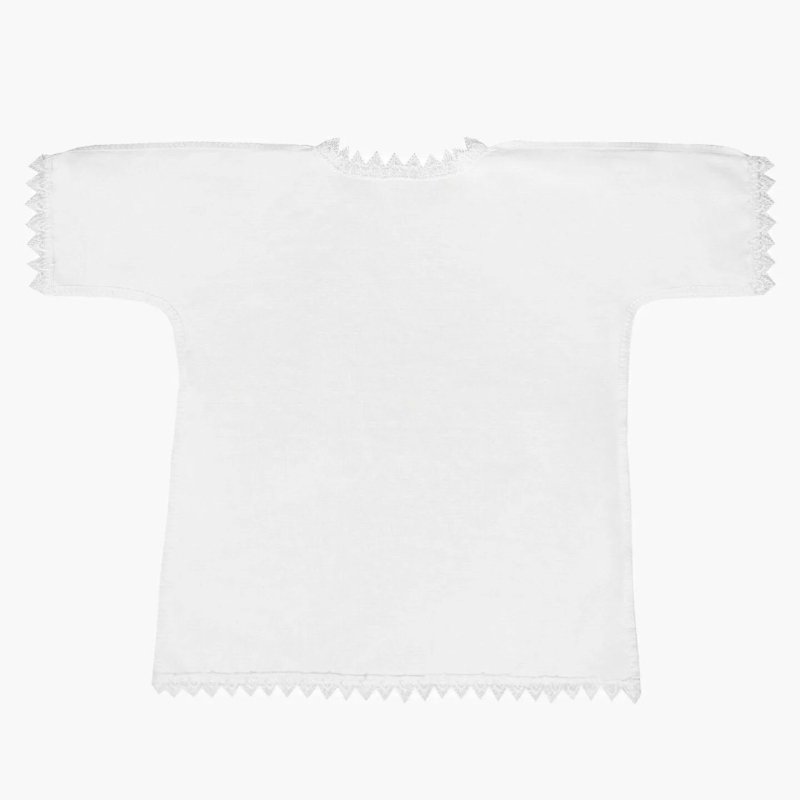 Крестильный набор 2 предмета AmaroBaby  Little Angel рубашечка на запах, чепчик 62