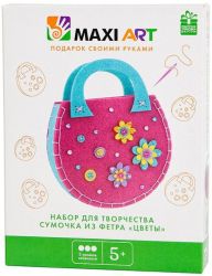 Набор для Творчества Maxi Art, Сумочка из Фетра Цветы, 21 см