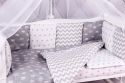 Комплект в кроватку AmaroBaby Royal Baby 18 предметов: 6+12 подушек бортиков бязь, серый