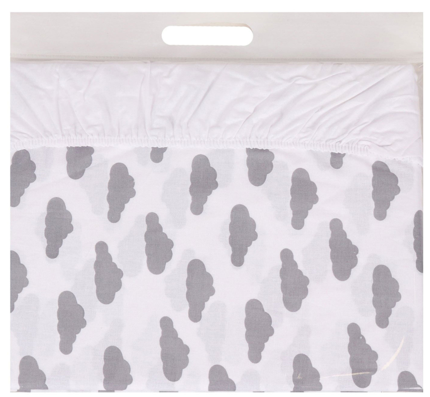Комплект в кроватку 3 предмета AmaroBaby Baby Boom Облака, серый, бязь