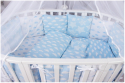 Бортик в кроватку 12 подушек-бортиков AmaroBaby Воздушный голубой, бязь