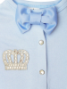 Комплект на выписку 2 предмета Luxury Baby Корона голубая с голубым бантиком 56