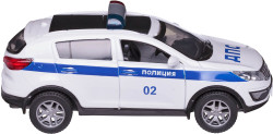 Машинка MSZ Kia Sportage R (Полиция) металлическая, 1:43, цвет белый-синий, с инерционным механизмом